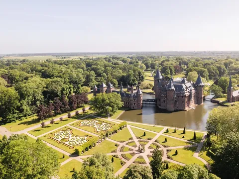 vista aérea Castillo de Haar Haarzuilens Utrecht Países Bajos