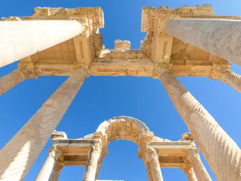 Detalle de los restos romanos de la ciudad de Afrodisias.