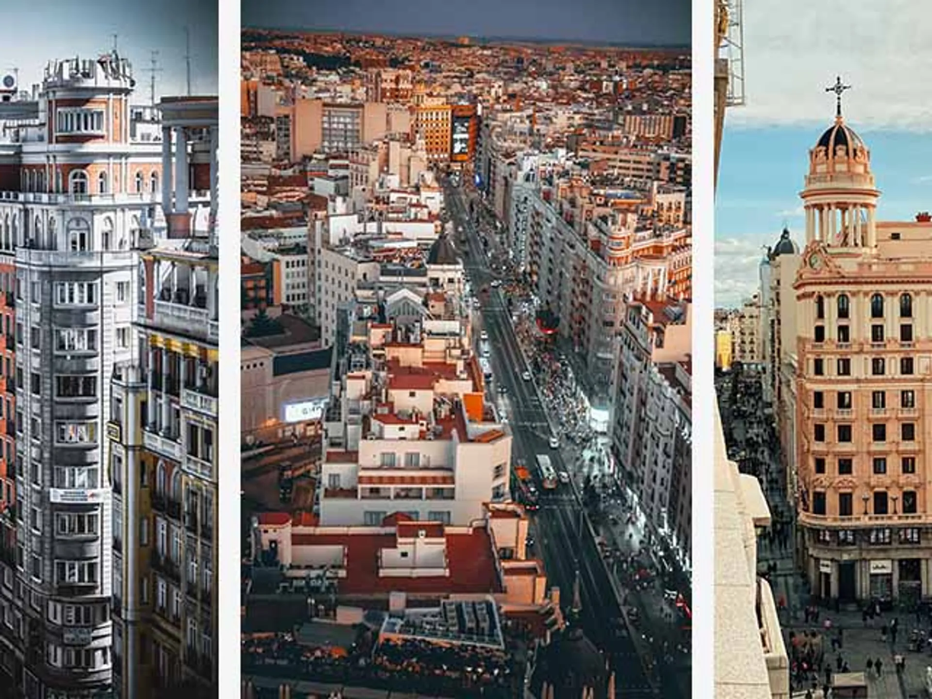 Panorámica de Gran Vía -  Gran Vía de Madrid - Qué ver en Madrid - Guía de viaje Madrid - Buendía Tours
