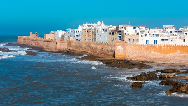 Vista panorámica de la medina de Essaouira junto al Atlántico, Patrimonio UNESCO