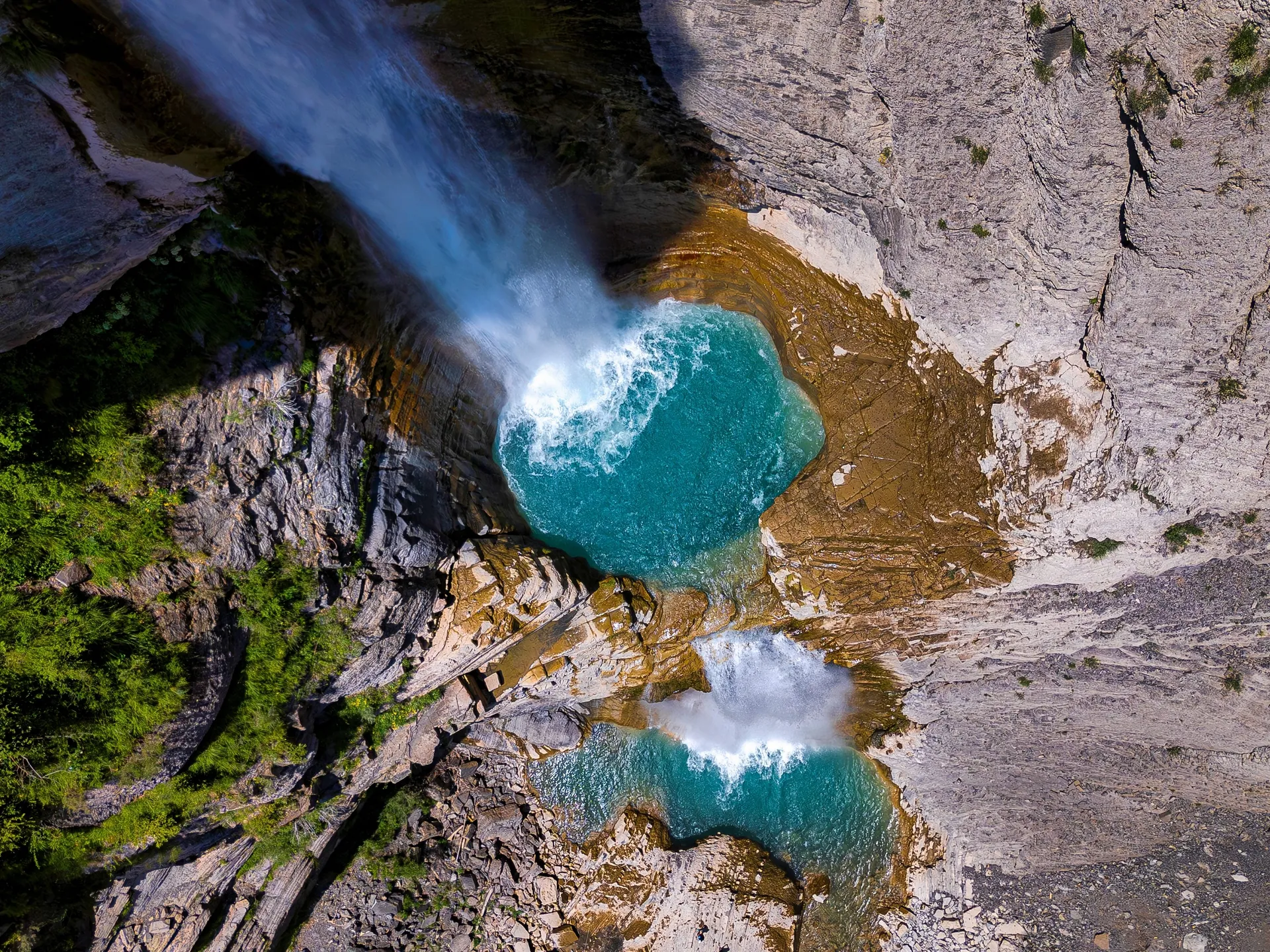 vista aérea cascada del Sorrosal