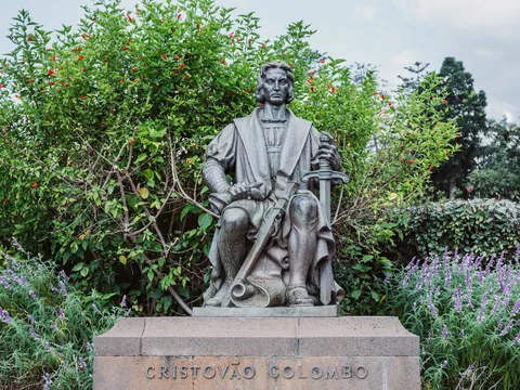 Estatua de Cristóbal Colón en Funchal