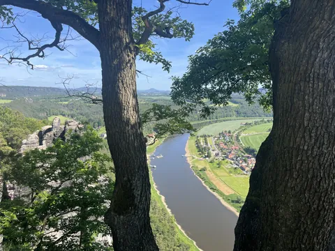 Vista aérea miradores Bastei Parque Nacional Suiza Sajona