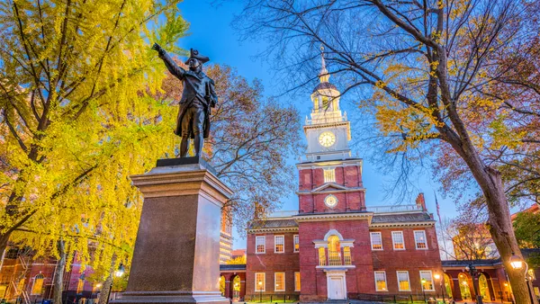Salón de la Independencia en Filadelfia, Pensilvania