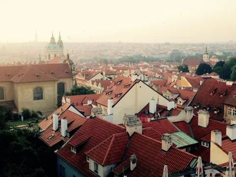 Vista panorámica del casco viejo de Praga, República Checa