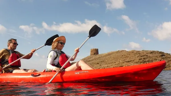 excursión Kayak Playas isla Colom Sa Torreta Snorkel alquiler Canoa alquiler Kayak Es Grau Baleares Menorca