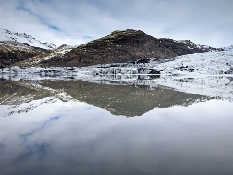 paisajes Helados Solheimajokull islandia