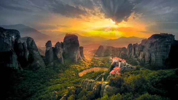 excursión Meteora Puesta Sol Kalabaka Kastrani Monasterio Grecia
