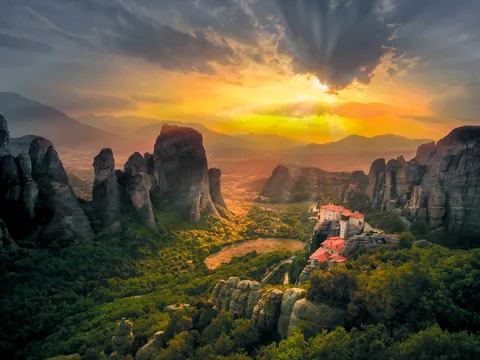 excursión Meteora Puesta Sol Kalabaka Kastrani Monasterio Grecia