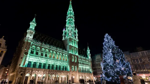 tour Mercados Navidad Bruselas visita guiada español noche nocturno Monumentos Gran Place Bolsa Luces Bélgica