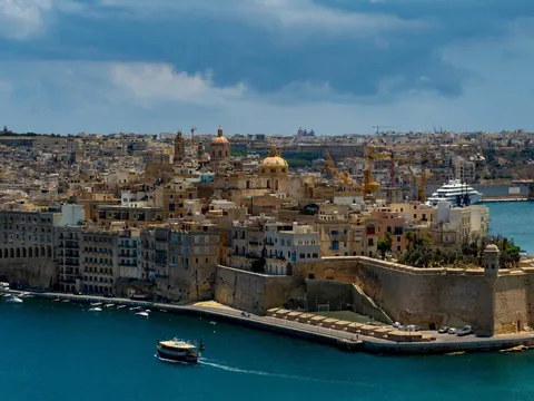 Panorámica Senglea y Gran Puerto desde La Valeta, Malta