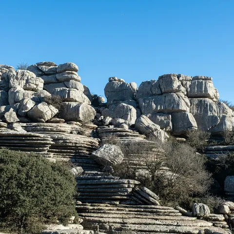 Formaciones kársticas en el Torcal de Antequera, Málaga.