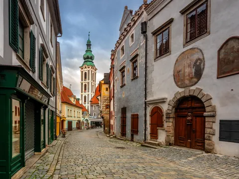 Český Krumlov al amanecer, República Checa