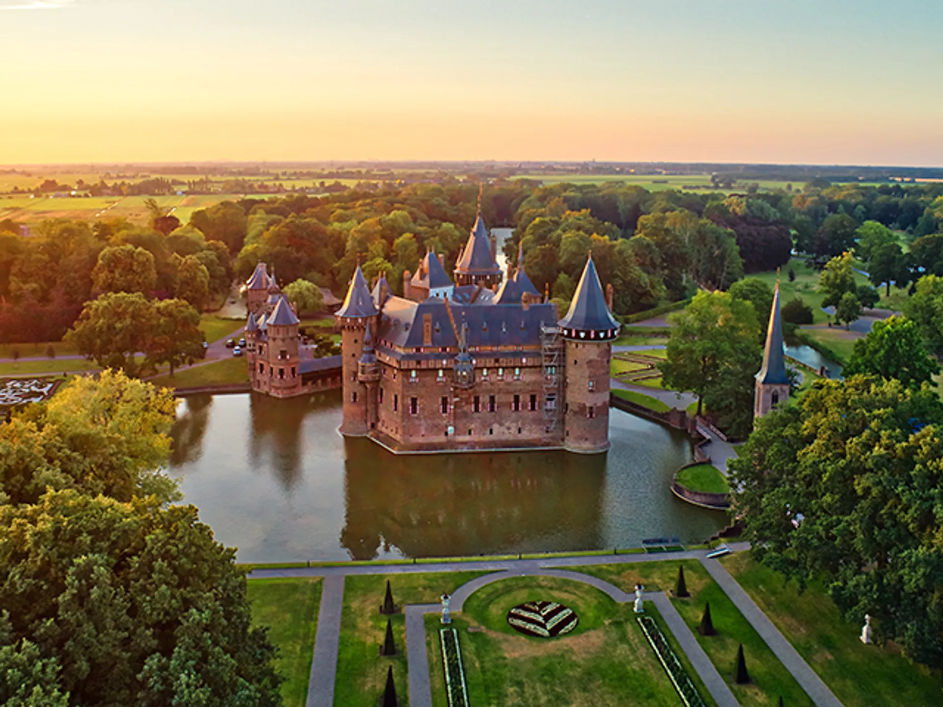 Vista aérea del Castillo de Haar en Holanda