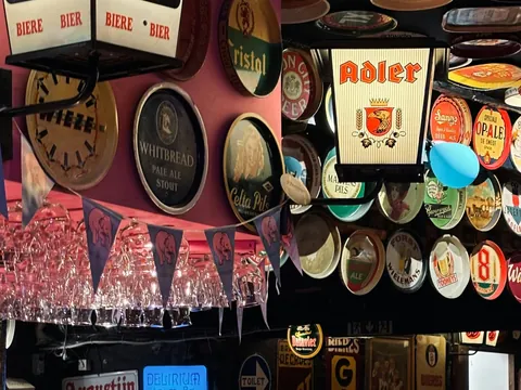 Decoración vintage cervecería en Bruselas