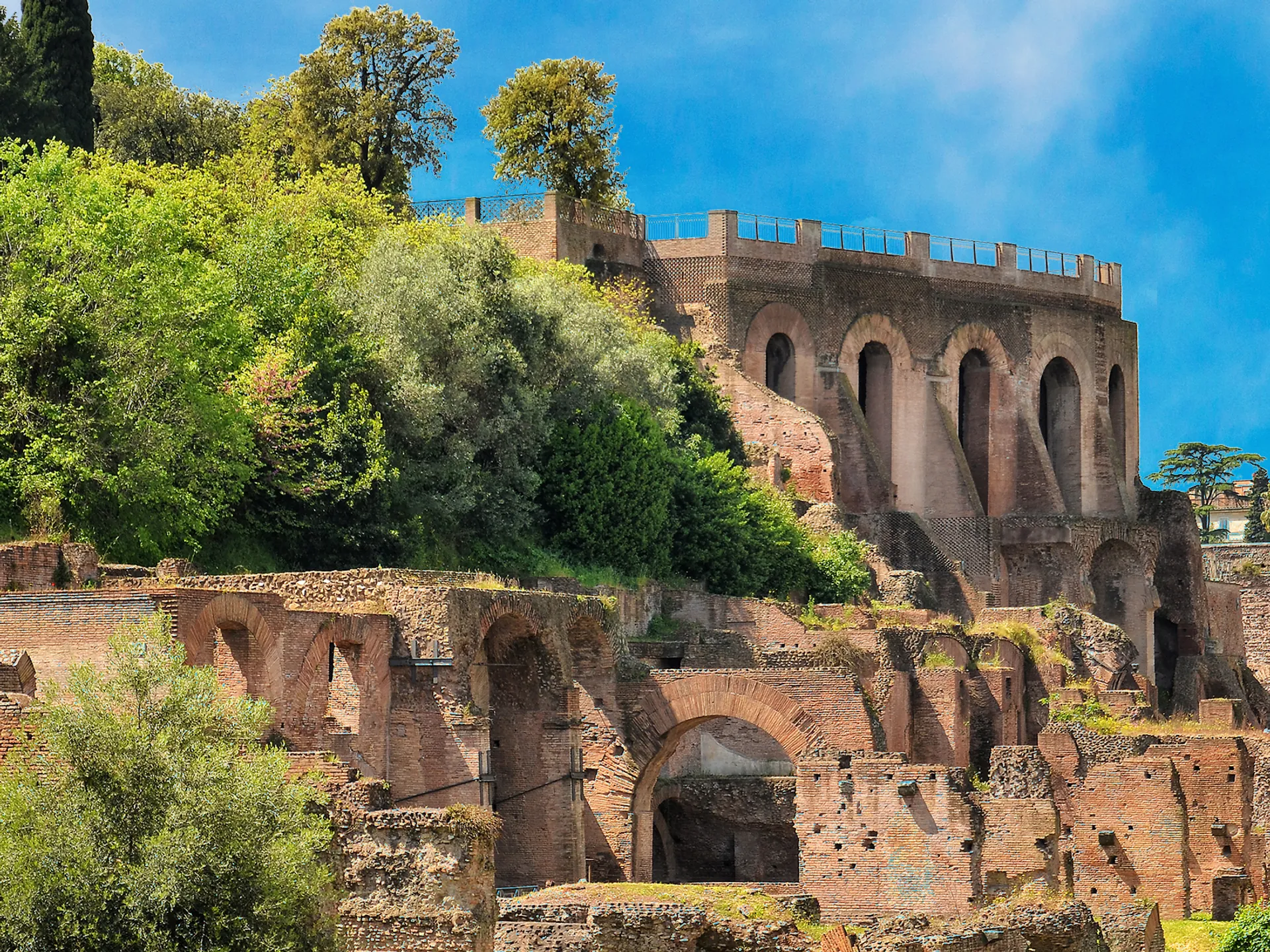 Ruinas en el Monte Palatino de Roma
