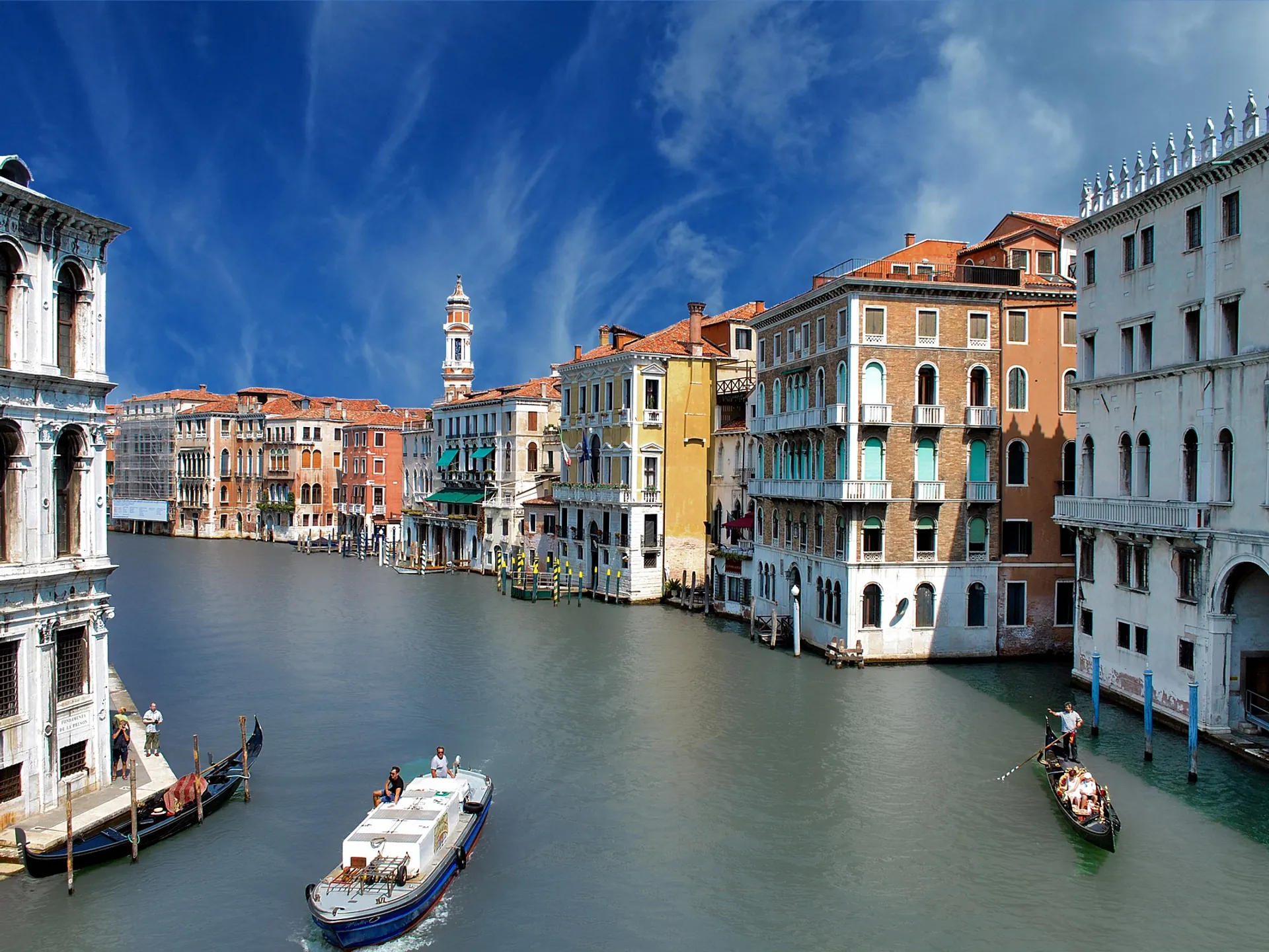 La orilla derecha del Gran Canal de Venecia