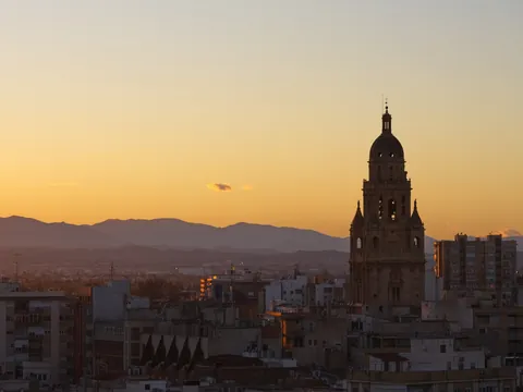 Atardecer y silueta Catedral de Murcia