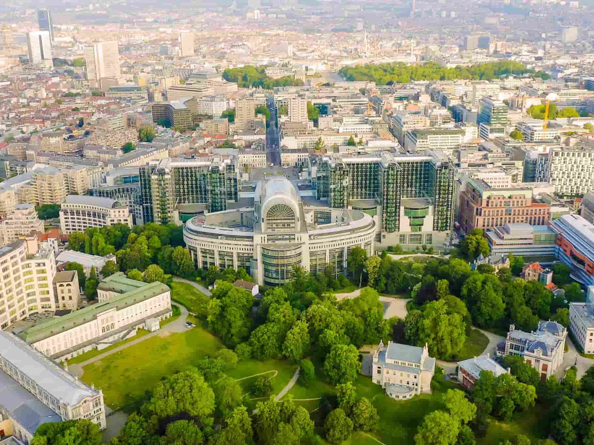 Vista aérea Barrio-europeo-Donde dormir en Bruselas-Guía Viaje Buendía Tours