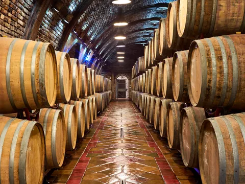 Bodega con barricas de roble americano y francés en Jumilla - Visita a las Bodegas Madrid Romero - Buendía Región de Murcia
