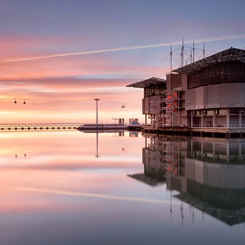 Atardecer en el Oceanário en Lisboa