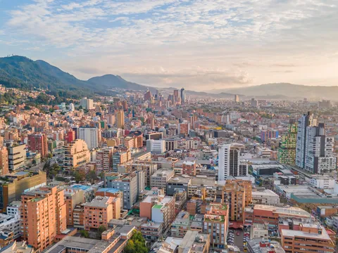 Panorámica de Bogotá al atardecer, Colombia