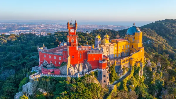 Vista aérea del Palacio da Pena, Sintra, Portugal