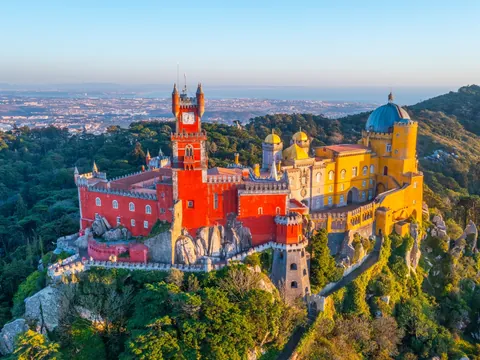 Vista aérea del Palacio da Pena, Sintra, Portugal