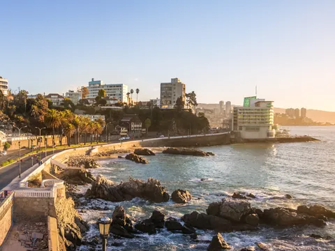 Costa de Viña del Mar, otra ciudad en Chile que mira al mar.