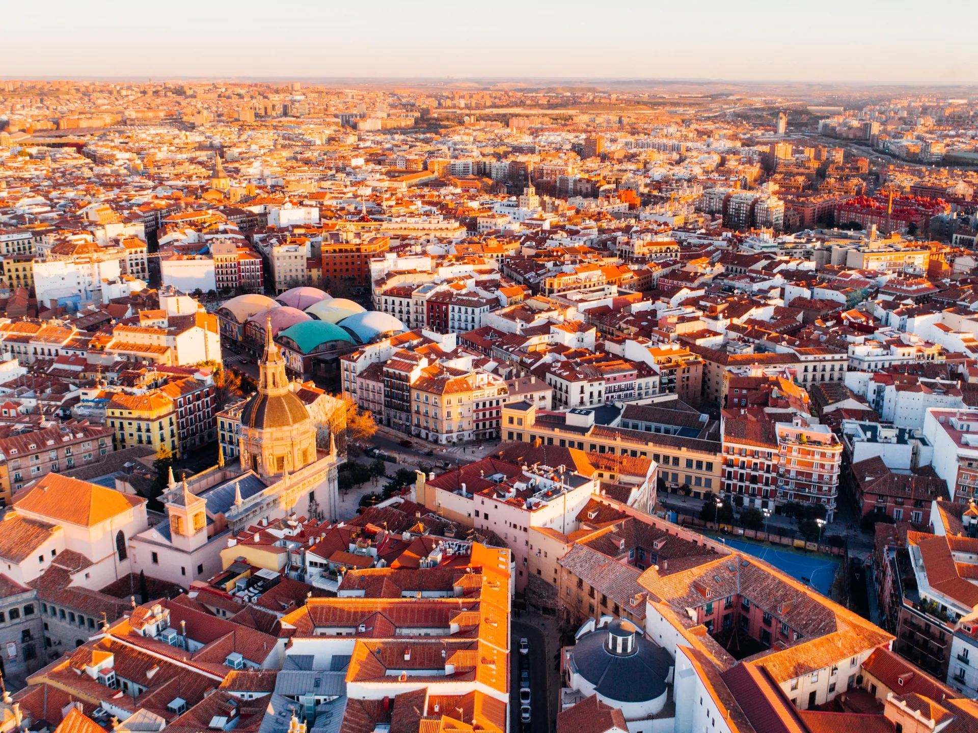 Vista aérea del Barrio de La Latina en Madrid - Barrio de La Latina - Qué ver en Madrid - Guía de Viajes Madrid - Buendía