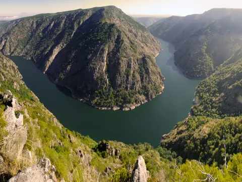 excursión Ribiera Sacra desde Santiago Compostela visita guiada Transporta cañónes Rio Sil paseo en barco Ourense Galicia
