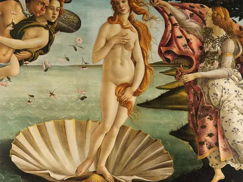 El nacimiento de Venus de Botticelli en la Galeria de los Uffizi