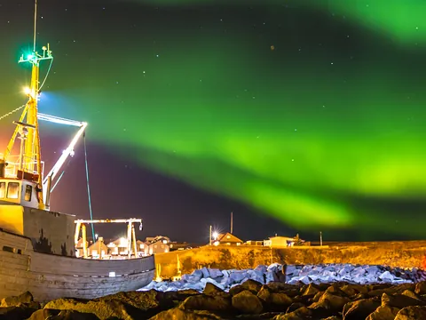Auroras boreales en barco desde Reikiavik