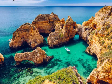 paseo en barco Costa Lagos Ponta Piedade Crucero catamarán Algarve