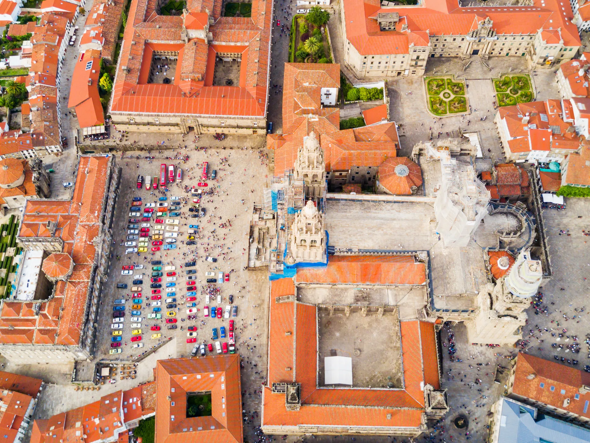 Vista aérea de la Plaza Obradoiro - que ver en Santiago - Buendía Tours