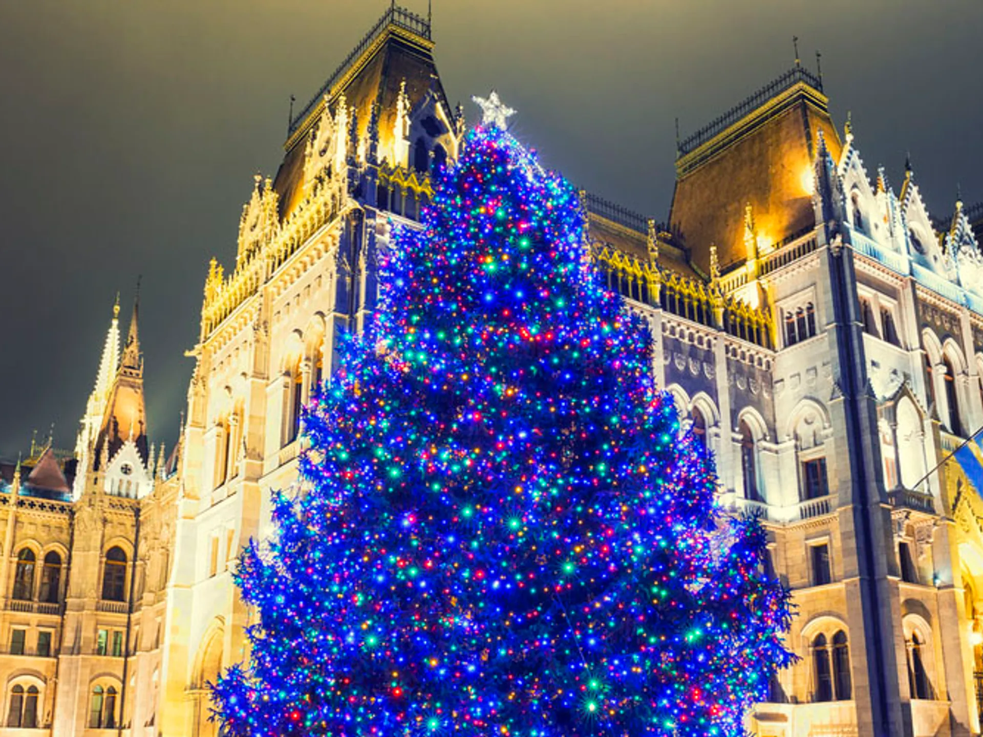 Árbol De Navidad Frente Al Edificio Del Parlamento - Los mejores Mercadillos de Navidad en Europa 2022 - Blog - Buendía Tours 