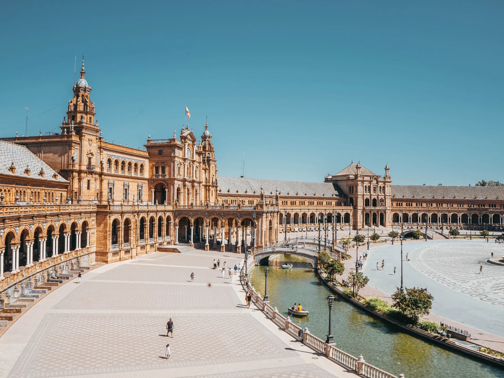 Vista panorámica Plaza España de Sevilla  - Qué ver en Sevilla - Guía de viaje Sevilla - Buendía Tours