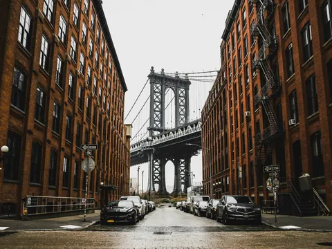Puente de Manhattan visto desde DUMBO, Brooklyn, Nueva York, Estados Unidos