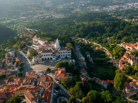 Vista aérea y panorámica de Sintra, Portugal