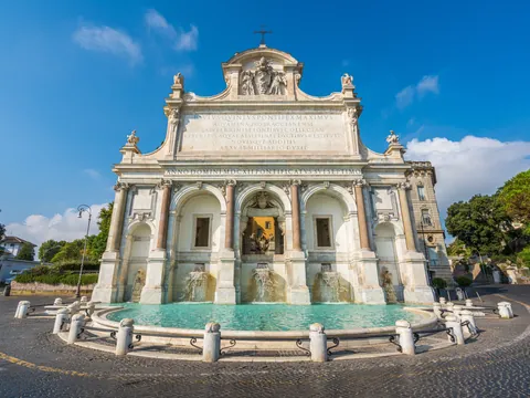 Fuente Acqua Paola, Trastévere, Roma, Italia