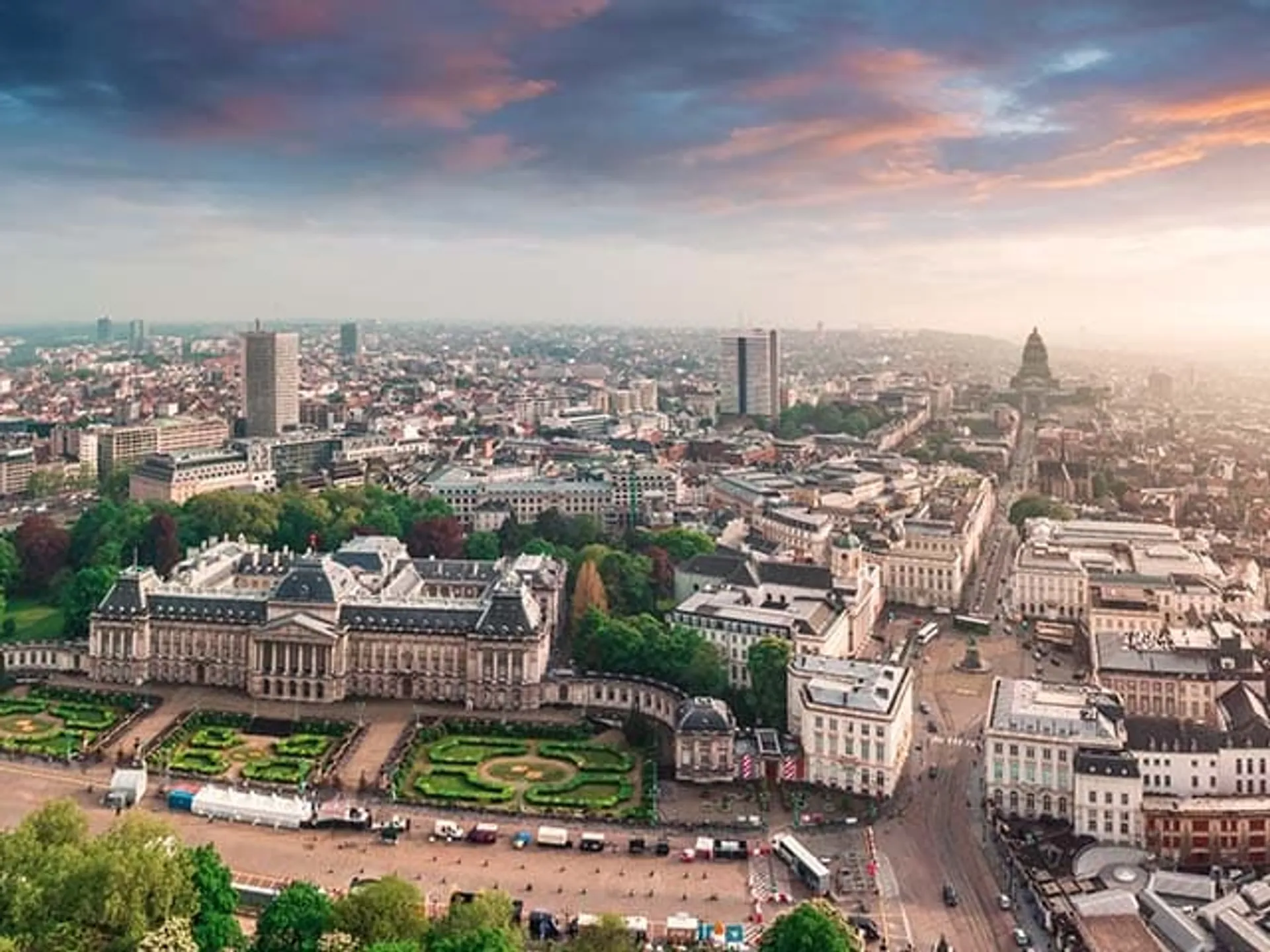 Vista aerea del Palacio Real y Bruselas-Fin de semana en Bruselas-Guía de viajes Buendía Tours