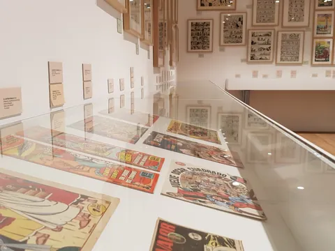 Vitrina con tebeos históricos en el Museu de Sant Cugat