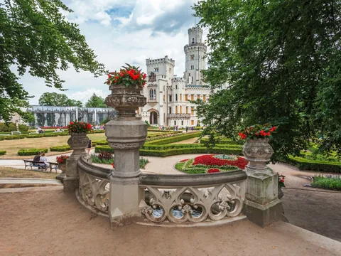 Detalles del castillo Hluboká nad Vltavou, República Checa
