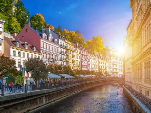 Karlovy Vary junto al río Teplá