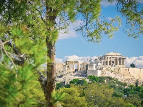 Vista de la Acrópolis de Atenas y el Partenón, Atenas, Grecia