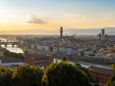 Panorámica de Florencia al atardecer