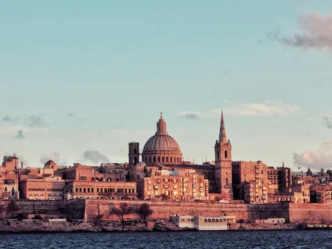 Panorámica de La Valeta con la Concatedral de San Juan, Malta