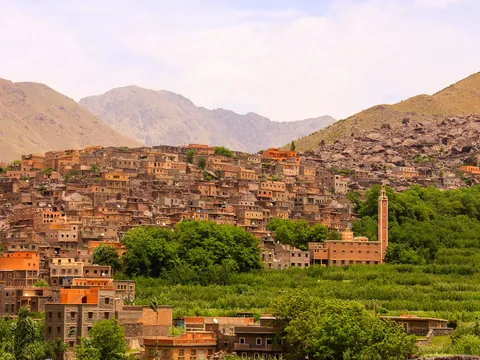 Kasbah y pueblo de Imlil en el Atlas marroquí