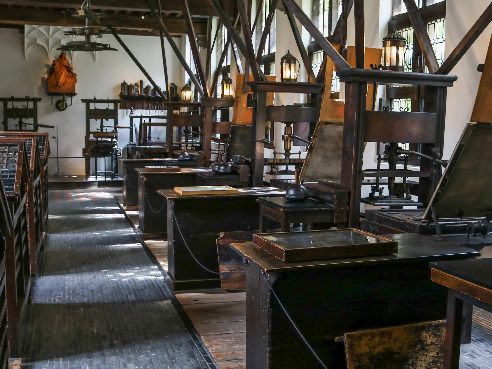 Sala de impresión en el Museo Plantin Moretus de Amberes, Bélgica