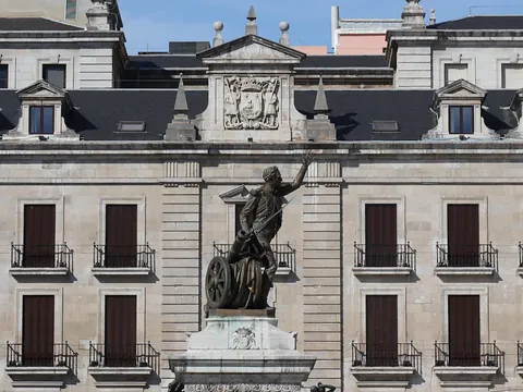 Plaza Porticada en el centro de Santander, Cantabria